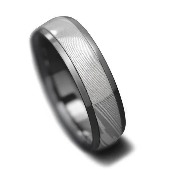 Zirconium Men's Wedding Band with Dense Twist Inlay | 7mm – Sesto