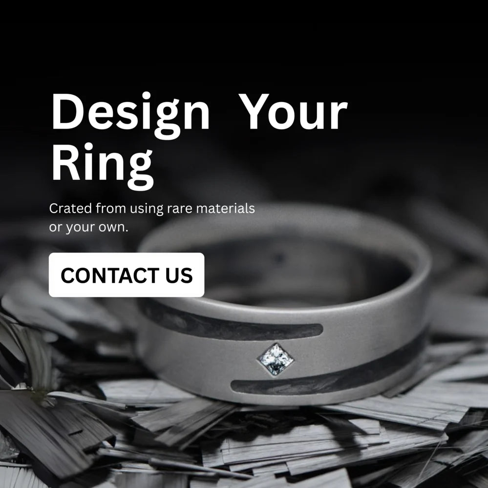 A custom-made wedding ring designed with rare materials, symbolizing the start of a personalized design journey at Sesto Synergy.