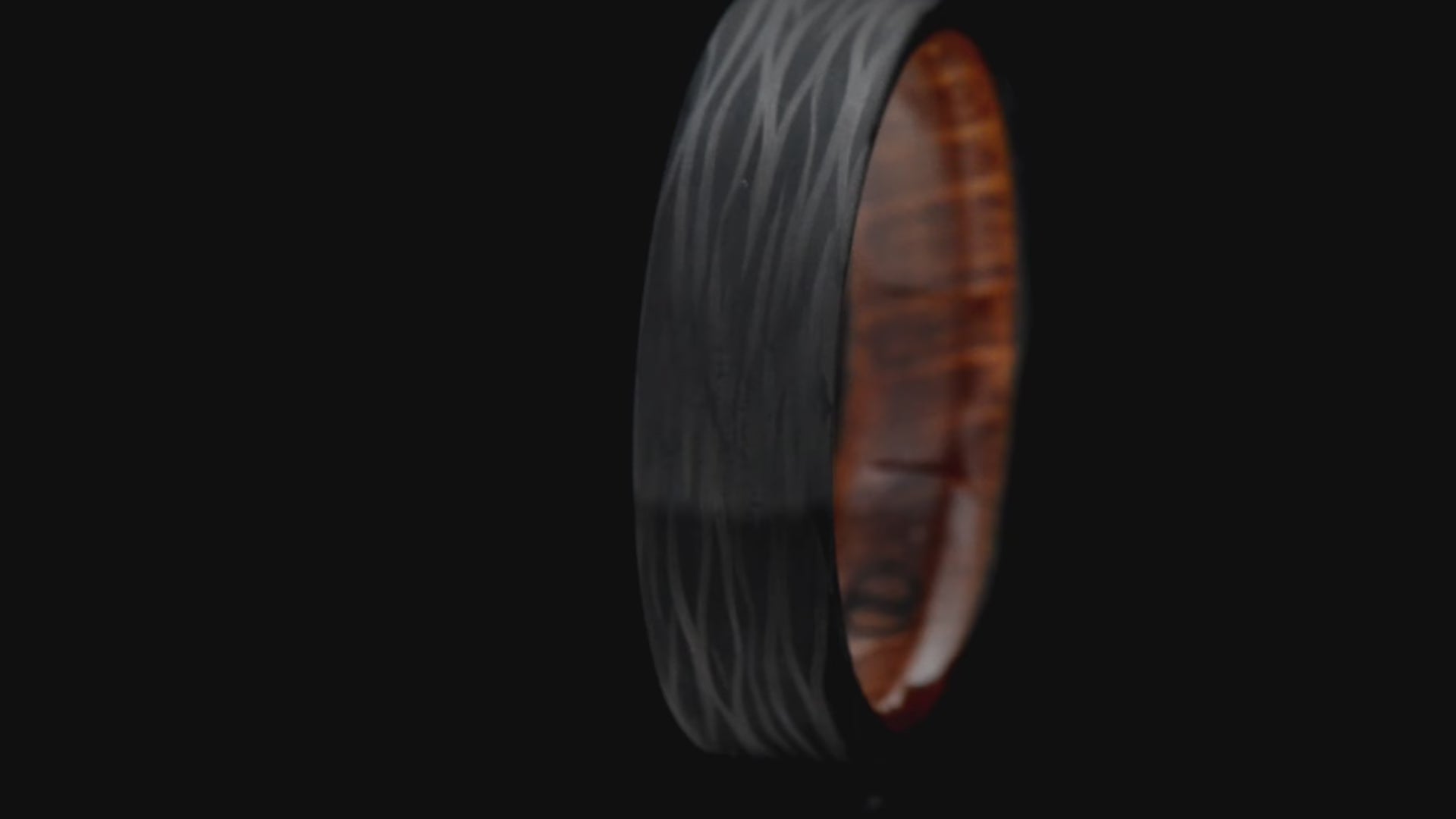 Video of CarbonX core ring with Whiskey Barrel Oak, 7mm -THE CROSSROADS