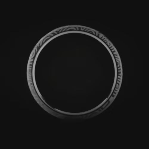 Heimskringla Wedding Band with 10KW Inner Sleeve, 4mm Custom Flat Profile Ring, Polished Finish, Simple Custom Ring, Free Engraving Available