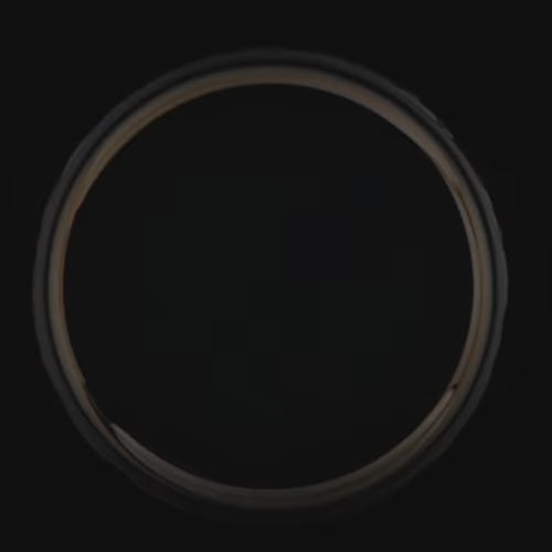 Titanium wedding band with 14K yellow gold and ashes inlays, featuring free engraving, 7mm width, mens wedding ring with faceted flat profile, unique design.