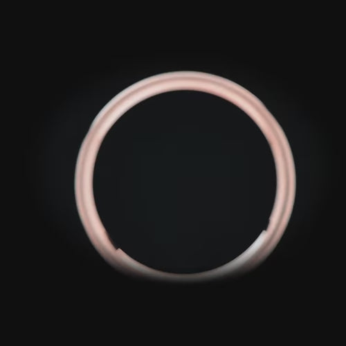14K Rose Gold Wedding Band with Central Meteorite Inlay, Free Engraving, 2mm Womens Wedding Ring, Unique Custom Design, Elegant and Modern Bridal Jewelry
