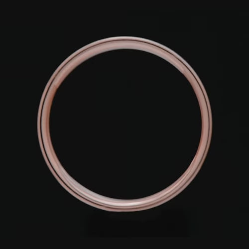 14KR men's wedding band with central forged inlay and brushed finish, 6mm width, custom men's ring with free engraving