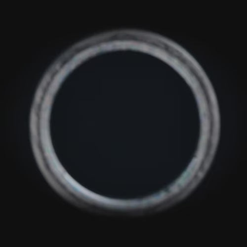 Forged wedding band with 14K yellow gold and black fire opal inlay, free engraving, 6mm mens wedding ring, brushed flat profile.