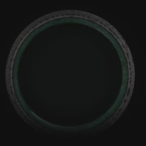 Heimskringla Wedding Band with Meteorite and Malachite Inlays, 6mm Mens Unique Custom Ring, Free Engraving Available, Elegant and Distinctive Design