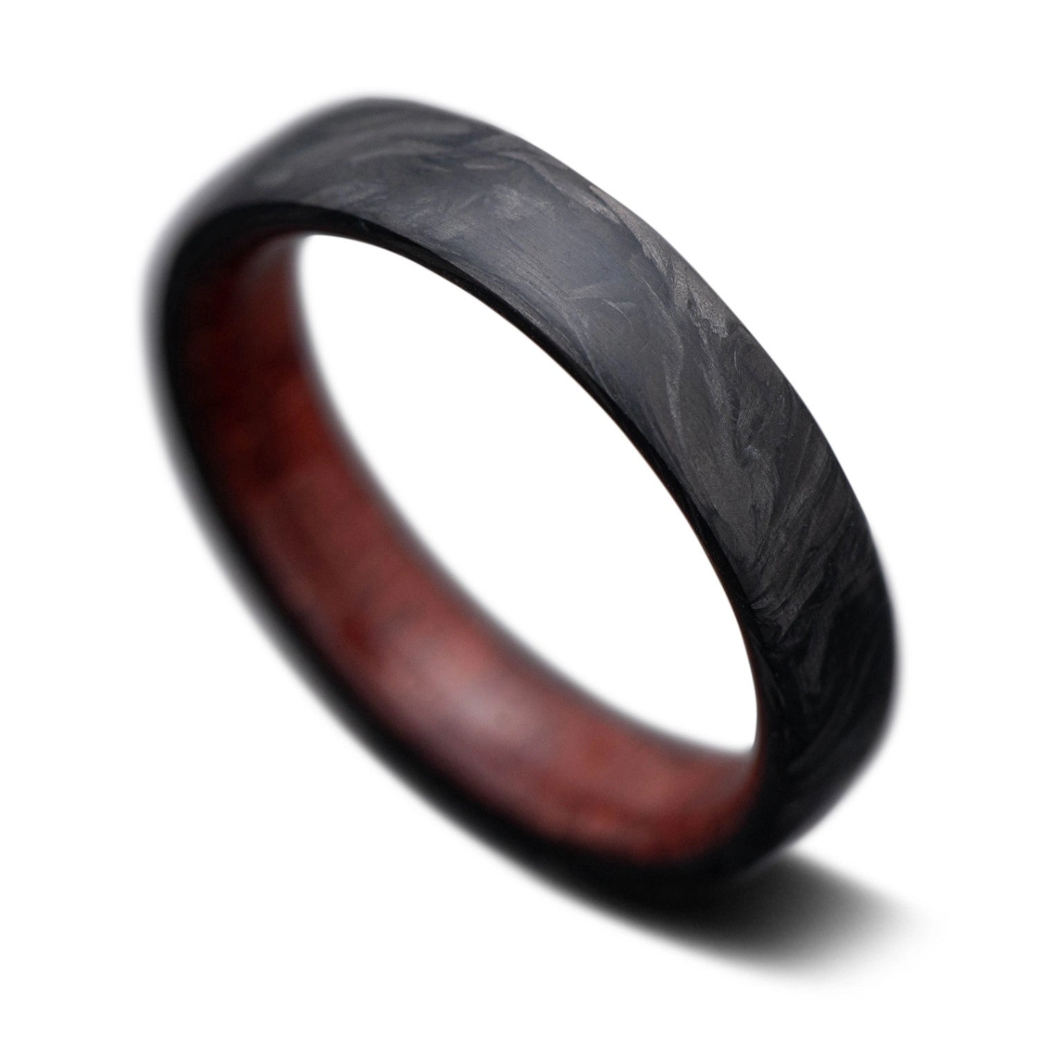 CarbonForged Core Ring with  Purple Heart wood inner sleeve, 5mm -THE QUEST