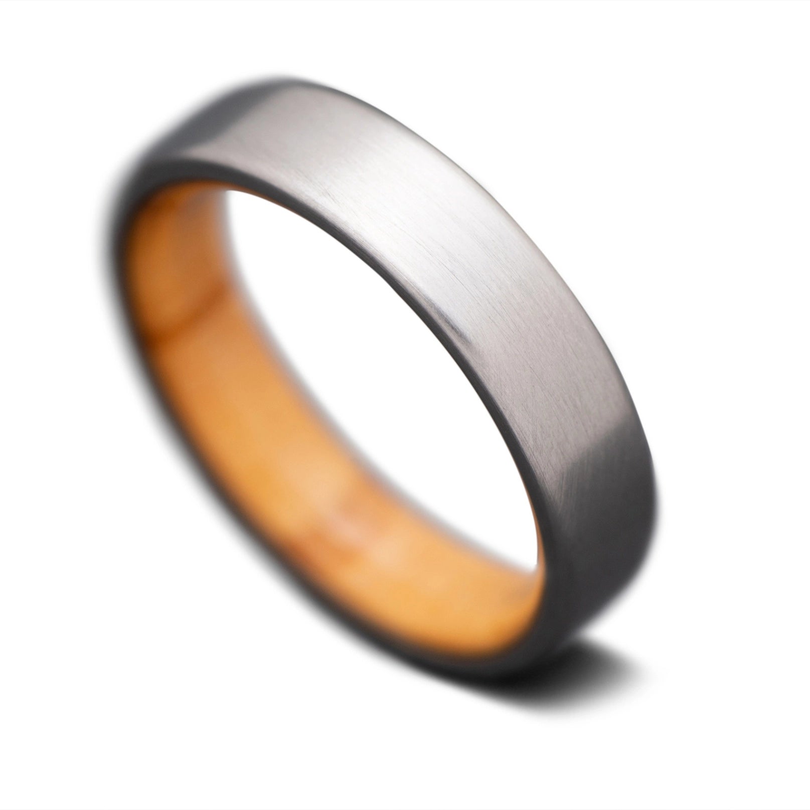 Titanium Core ring with  Olivewood inner sleeve, 5mm -THE TITAN
