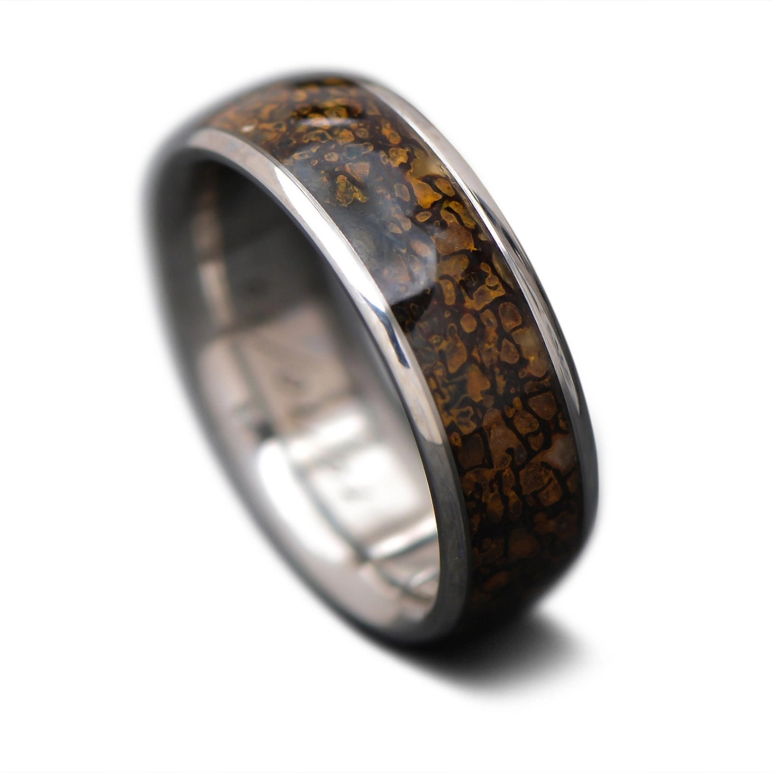  Titanium core ring with  Solid T-Rex inlay, 7mm -THE CORE