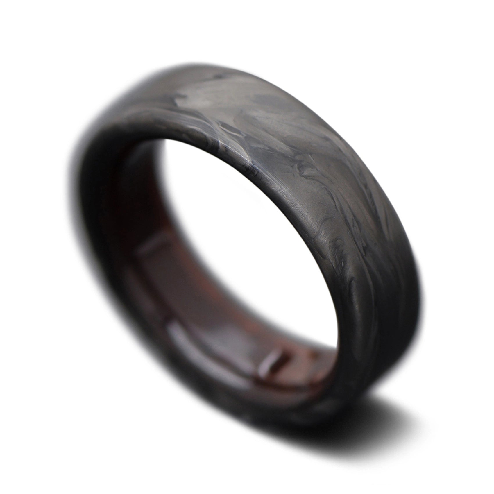 CarbonForged Core Ring with Walnut inner sleeve, 8mm -THE QUEST