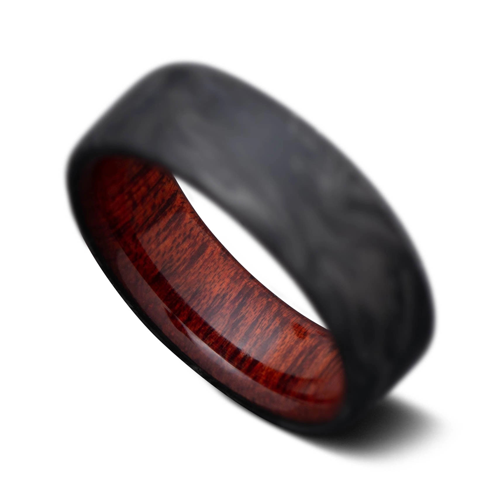 Back of CarbonForged Core Ring with  Bloodwood inner sleeve, 7mm -THE QUEST