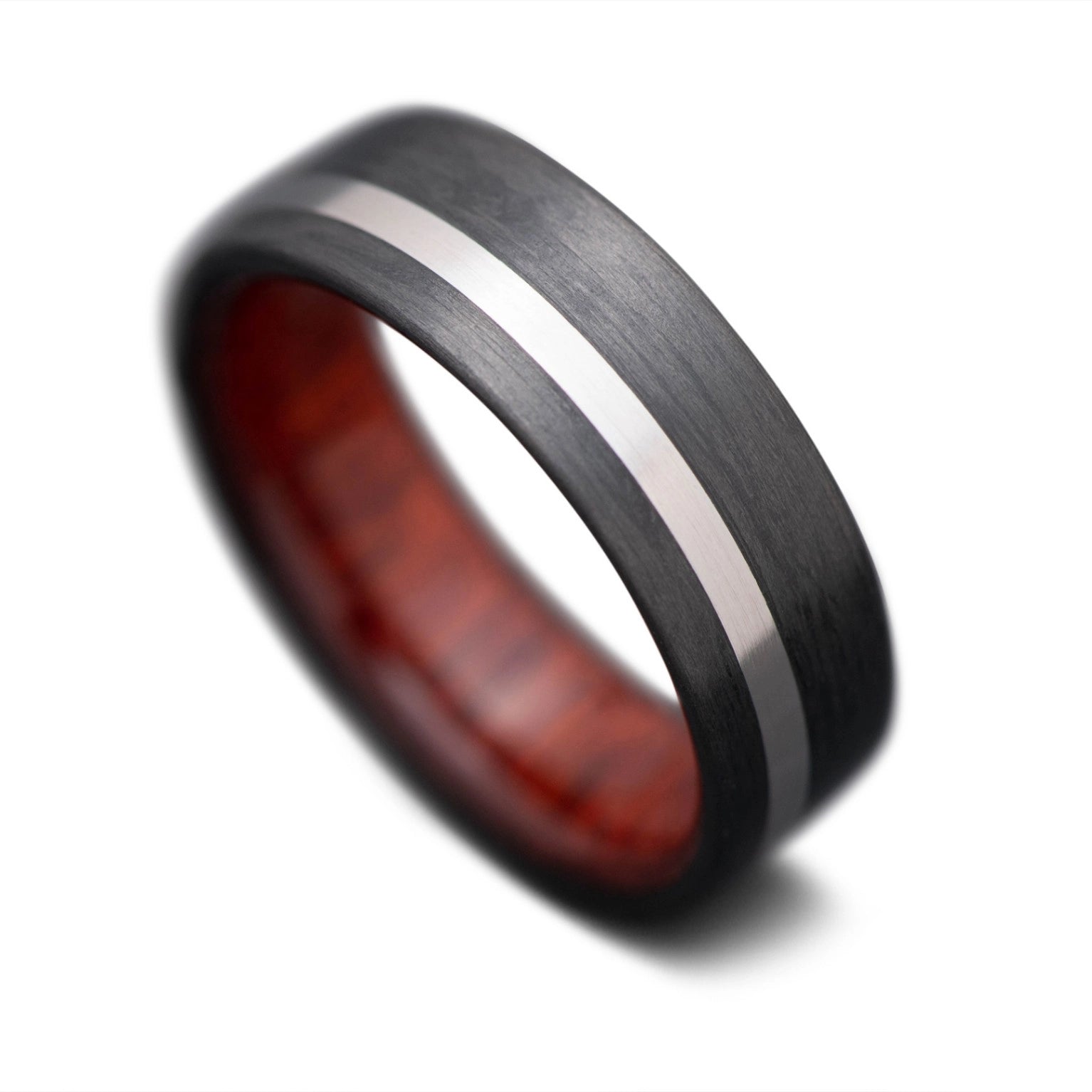 CarbonUni Core ring with Titanium inlay and Bloodwood inner sleeve, 7mm -THE VERTEX