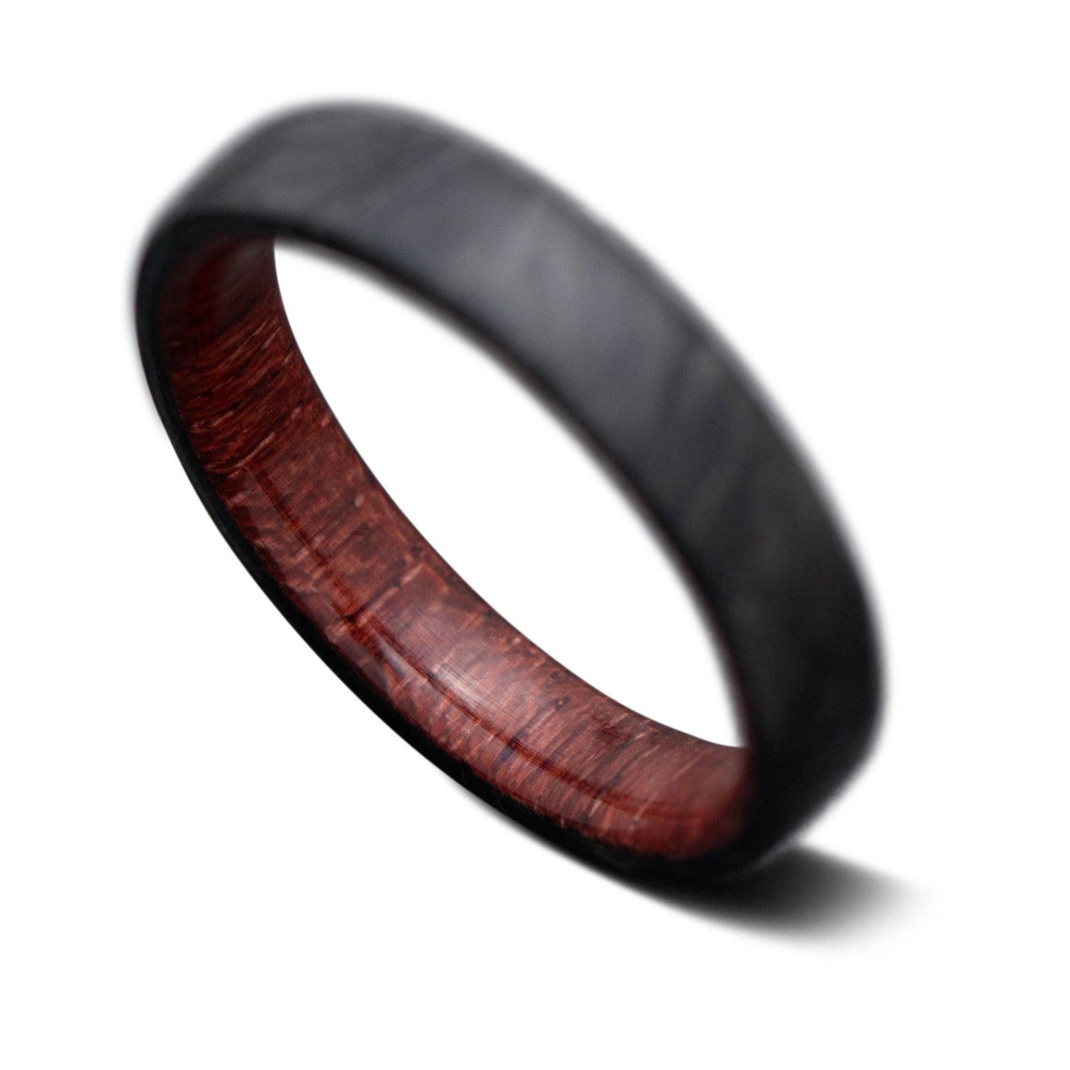 Back of CarbonForged Core Ring with  Purple Heart wood inner sleeve, 5mm -THE QUEST