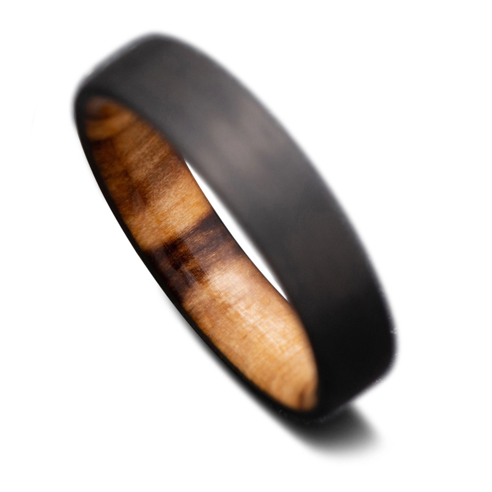 Back of CarbonUni Core Ring with  Silver Spalted Birch inner sleeve, 5mm -THE QUANTUM