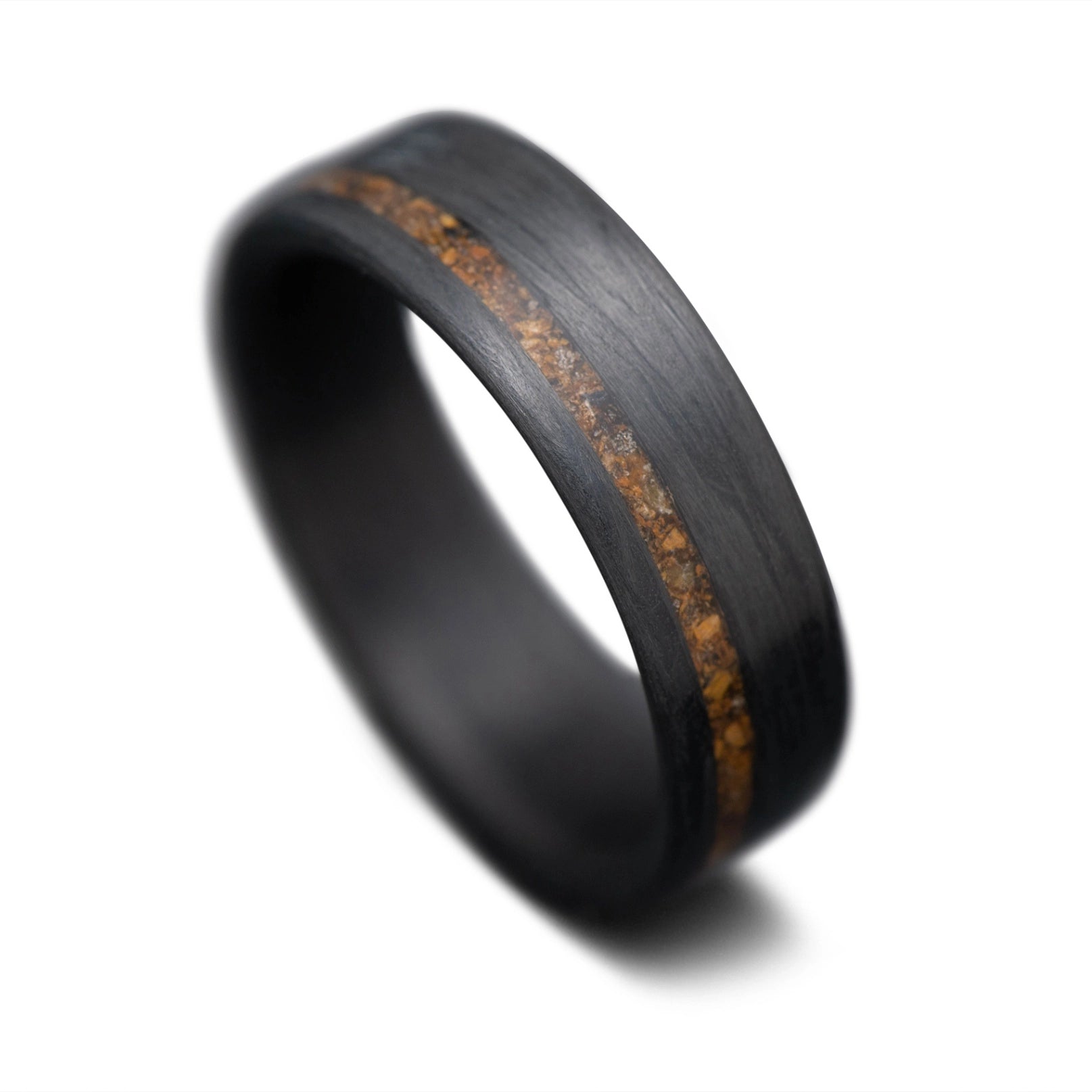  CarbonUni Core ring with  Tiger Eye inlay, 7mm -THE VERTEX